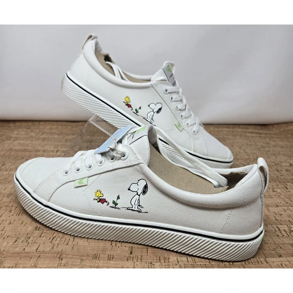 Cariuma x Peanuts Earth Day OCA Low Off White Canvas Sneakers Womens 13 Men 10.5